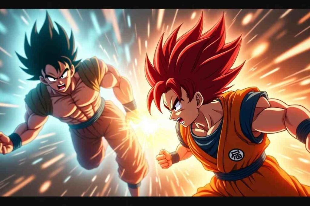 Goku battles himself, Super Saiyan vs. base form in Dragon Ball Super Chapter 104
