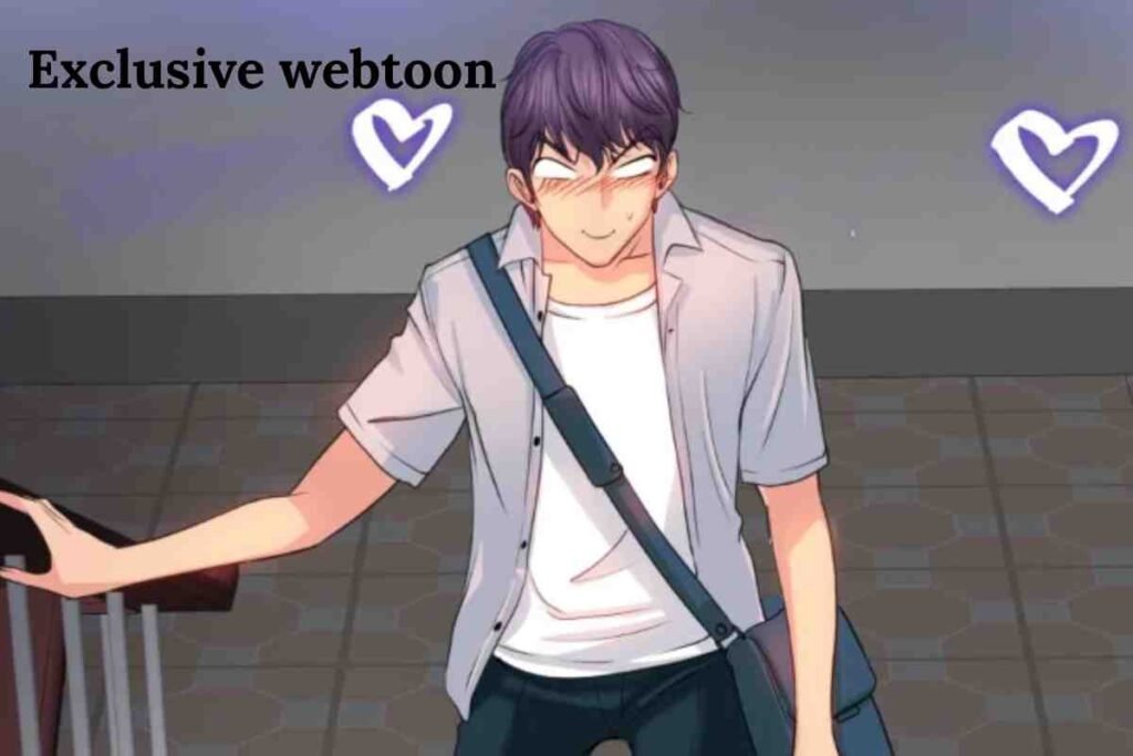 Exclusive Club Webtoon protagonist with purple hair and casual style outfit