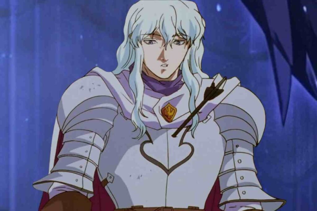 Griffith from Berserk (1997 TV series) with an arrow wound.