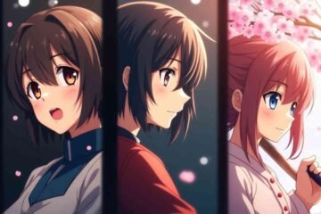 Three webtoon characters with brown and reddish-brown hair inwebtoonxyz collapse and rewind