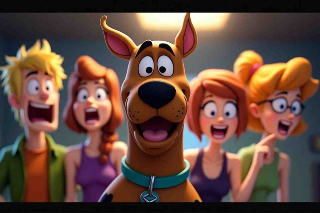 Scooby Doo memes pointing and laughing at shocked Shaggy and Daphne
