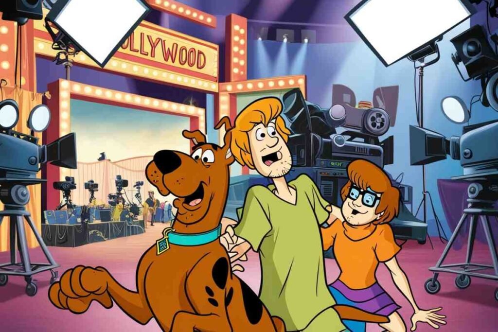 Scooby Doo Goes Hollywood scene with Scooby, Shaggy and Velma in film studio