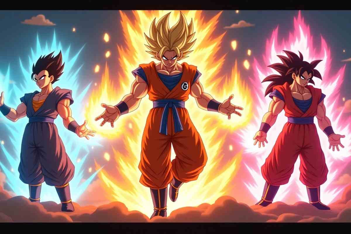 Dragon Ball Sparking Zero mods featuring Goku, Vegeta and Gohan with custom auras