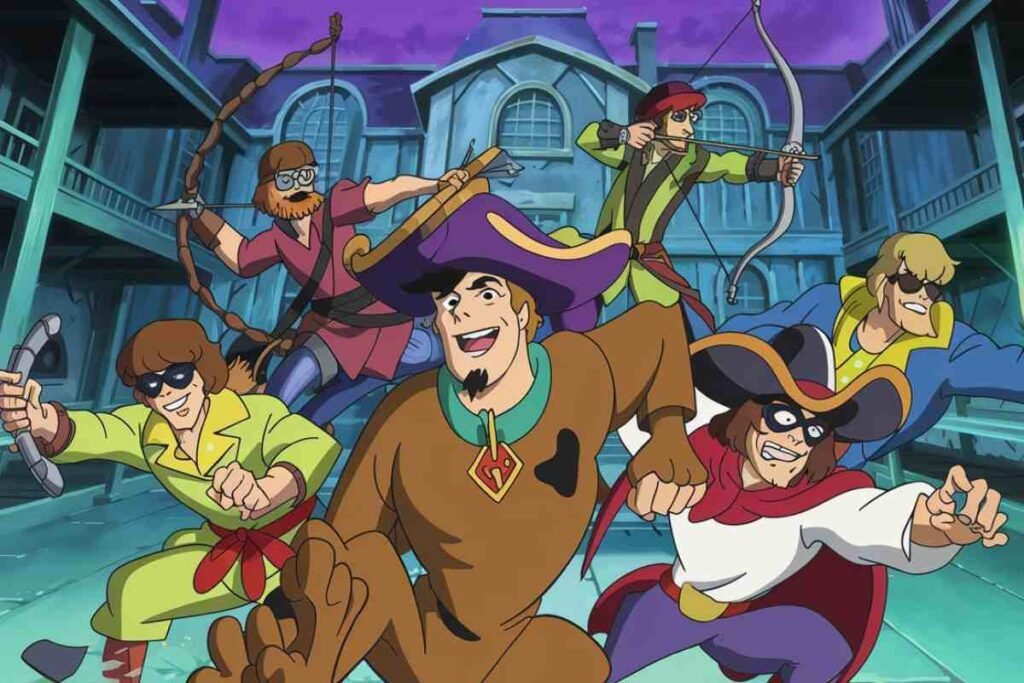 Scooby-Doo Unmasked gang in action wearing medieval and pirate costumes