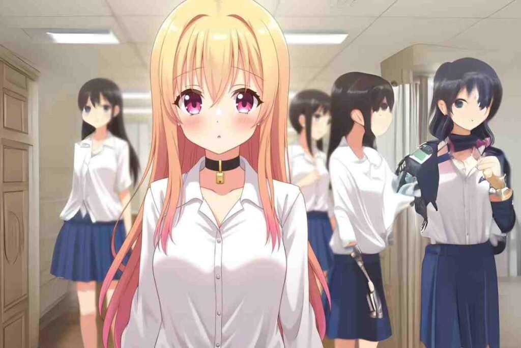 My Dress Up Darling manga girl excitedly holding hands with her friend.