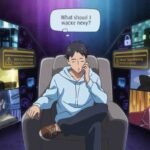 Anime fan choosing what to watch next with LatAnime streaming options