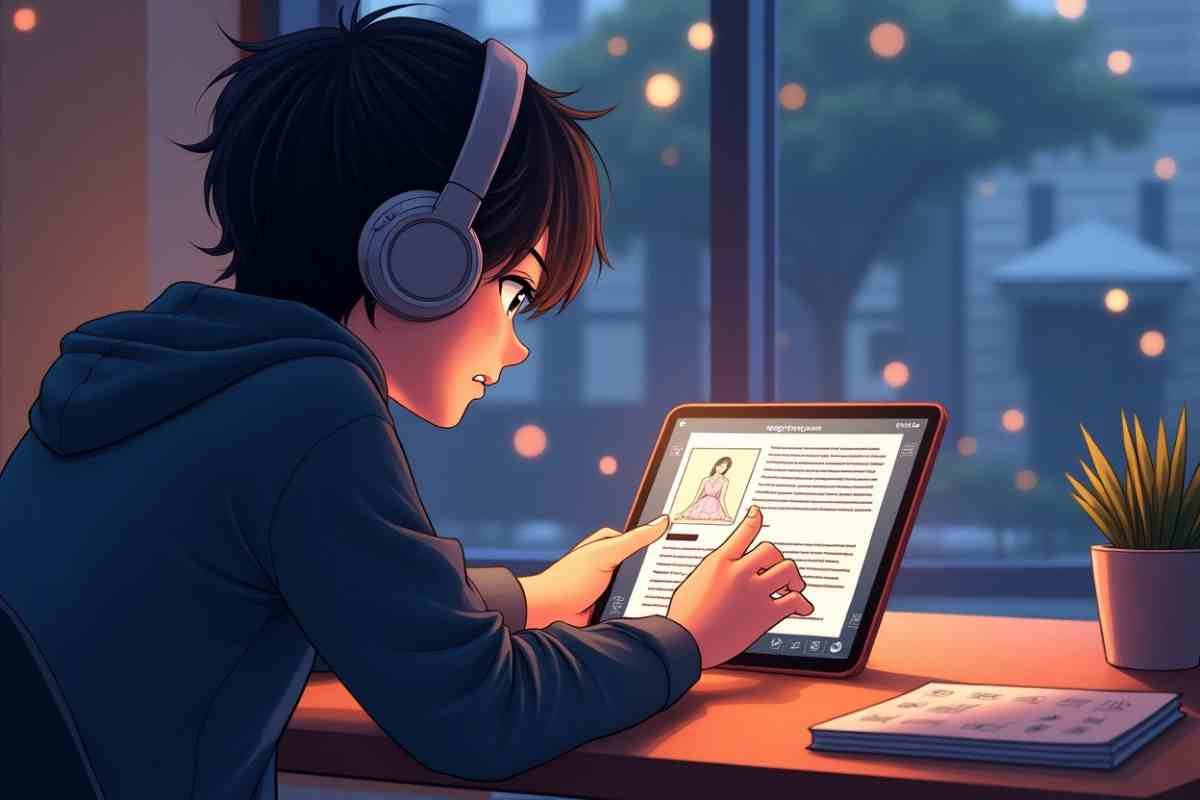 Teen reading manhwa on tablet is Webtoon.xyz a good place to read manhwa
