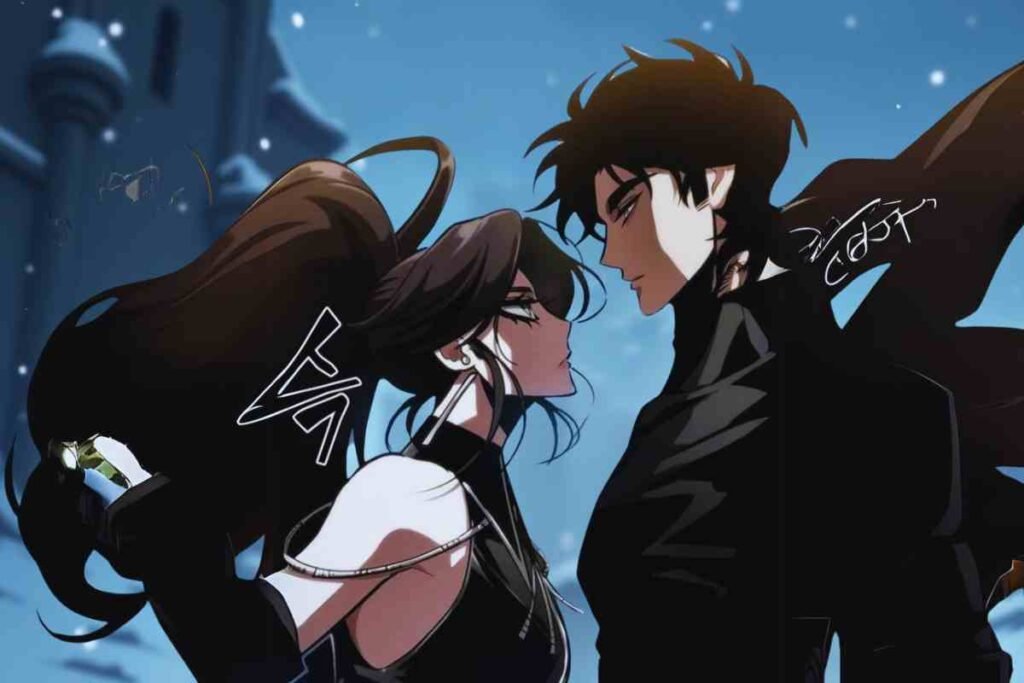 Intense moment between two characters from The World After the End.
