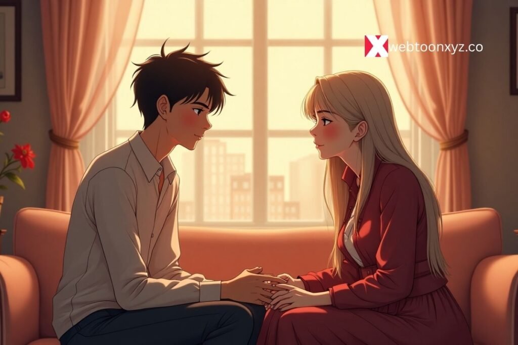 Animes tyle image from My Aunt WebtoonXYZ of a boy and his aunt sharing an emotional moment.