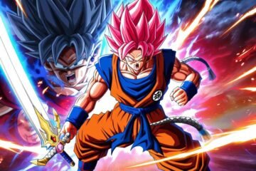 Dragon Ball Sparking Zero Tapion mod featuring Super Saiyan God form with sword