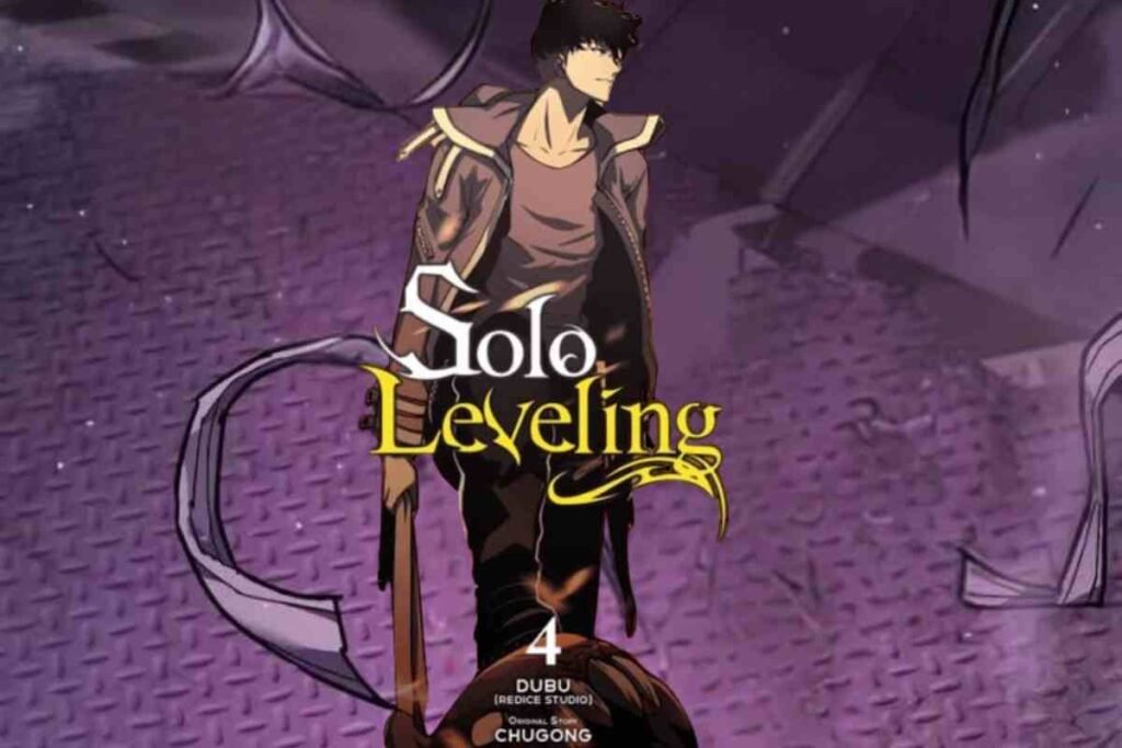 Solo Leveling Vol. 4 cover art featuring Sung Jinwoo.