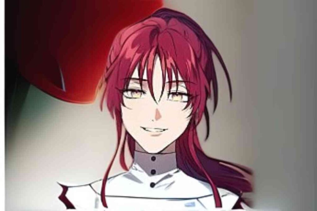 A confident red-haired girl smiles with the spark in her eyes glowing bright.